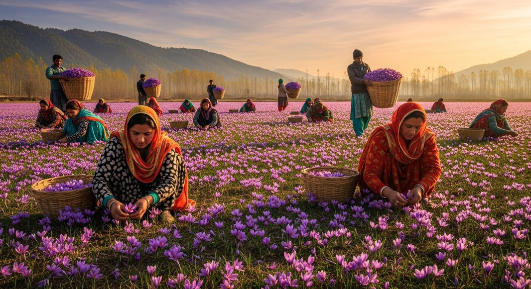Saffron Process Saffron Harvesting Season in Kashmir: Timing & Process